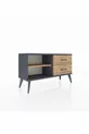 Commode Arges à une étagère et 2 tiroirs Anthracite-Pin
