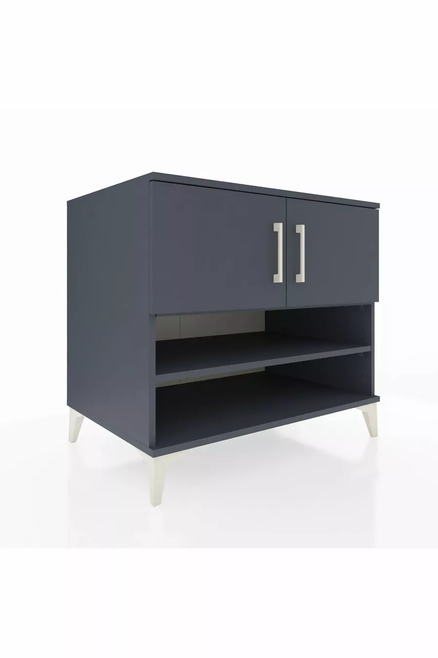Commode Kronos 3 étagères 2 portes Anthracite-Anthracite