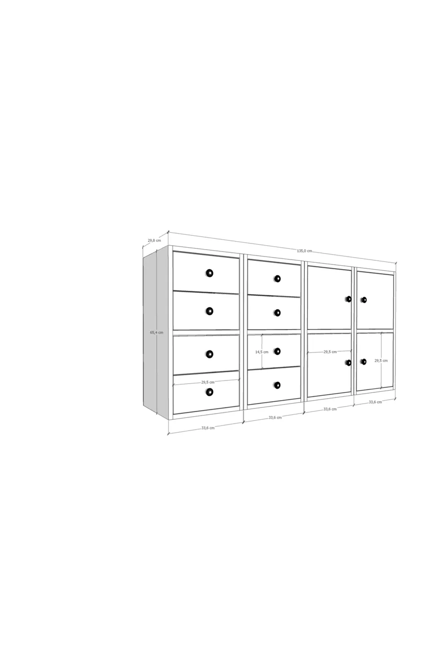 Commode avec tiroirs et armoire blanche Cm -ç