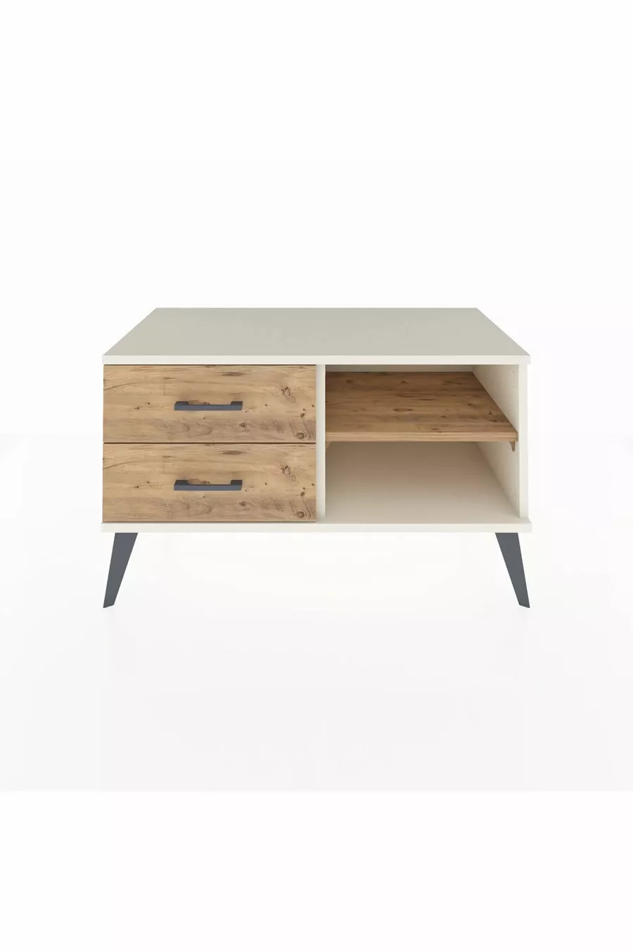 Commode Hyperion à une étagère et 2 tiroirs Pierre de lune-Pin