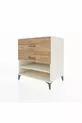 Commode Kronos avec une étagère et 2 tiroirs, Pierre de Lune-Pin