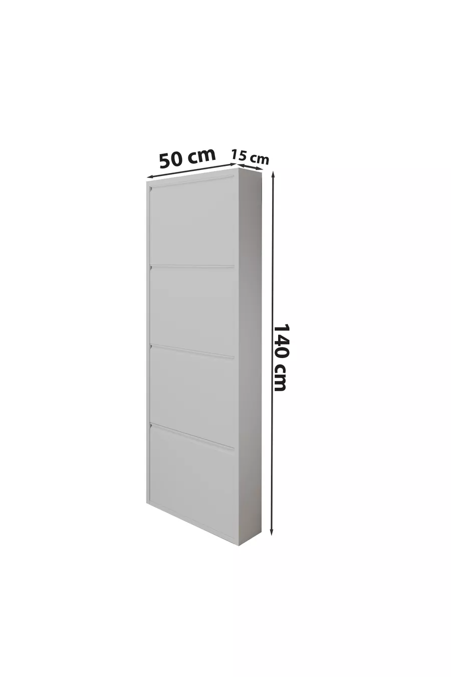 Porte-chaussures en métal verrouillable à 4 compartiments - Blanc - Ral 