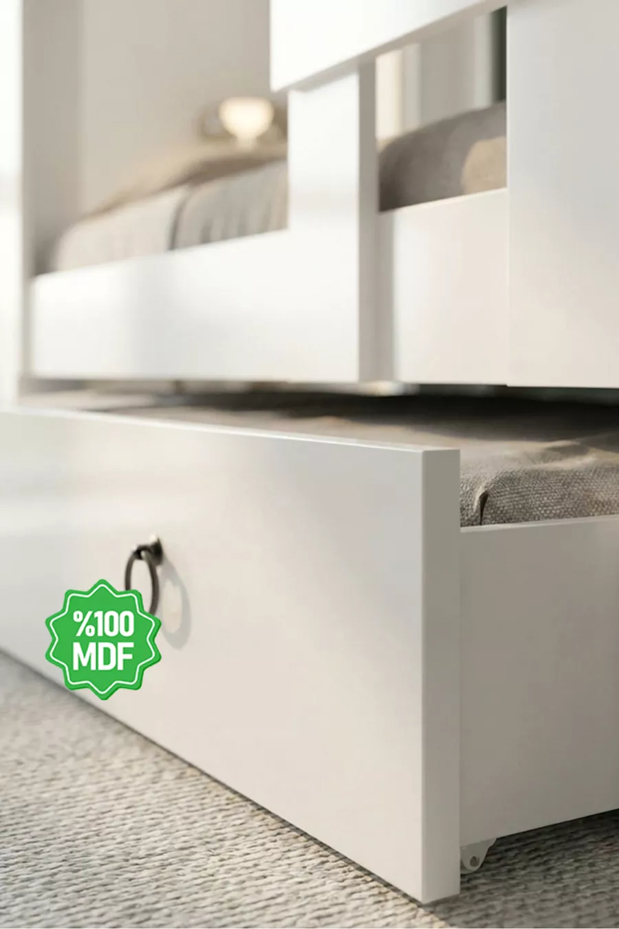 Ninnimo Jeune Blanc MDF  Lit Superposé Compatible avec Lit Enfant -1