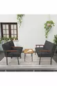 Série "Modern" Balcon, Jardin, Café - Ensemble Canapé en Métal 2 1 1 avec Table Cadeau - Anthracite