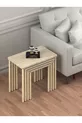 Obim 4 pièces Travertin en bois Empilement Immatriculation - table de thé Table de service Table-salon Table - design moderne