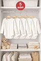 Lot de 5 Bodies Bébé à Manches Longues 0-5 Ans % Coton Body Bébé en Coton Unisexe Fille Garçon