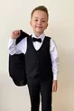 Costume pour garçon avec veste, chemise, pantalon, nœud papillon et gilet