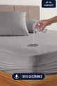Protege-matelas imperméable à liquides gris classique en microfibre, ajusté, bord complet, pour bébé - simple, double, grand lit