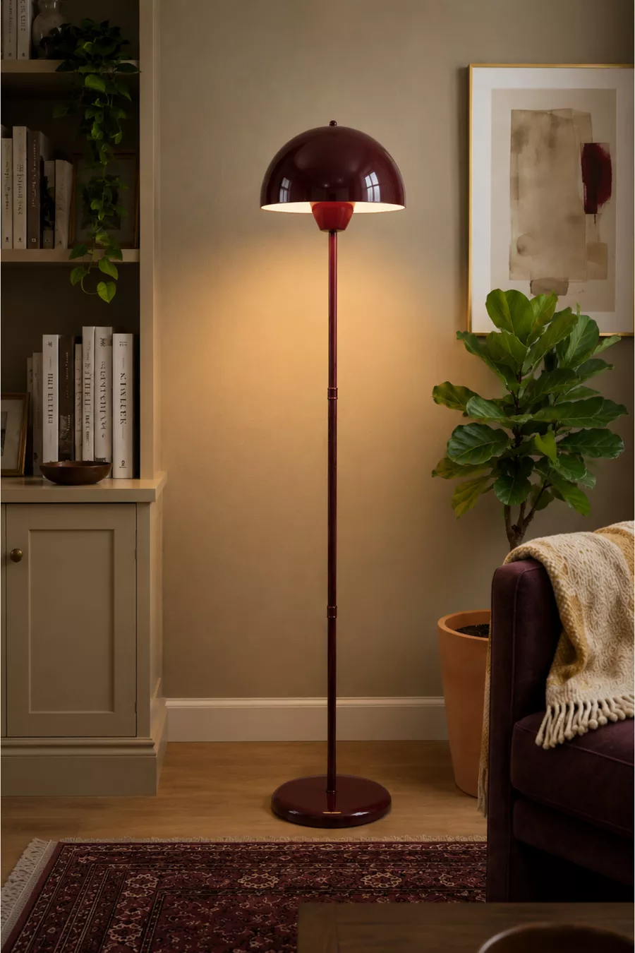 Lampadaire Bohème Cerise Grand Modèle Vienne avec Abat-jour en Métal pour Salon, Chambre, Éclairage d'Angle