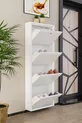 Meuble à chaussures métallique blanc à 4 portes verrouillables