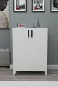 Armoire à chaussures polyvalente à 4 étagères et 2 portes, Armoire à chaussures Ceren Blanche