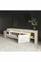 Meuble TV Beliz moderne à LED avec 3 portes et étagères –  cm - Motif travertin