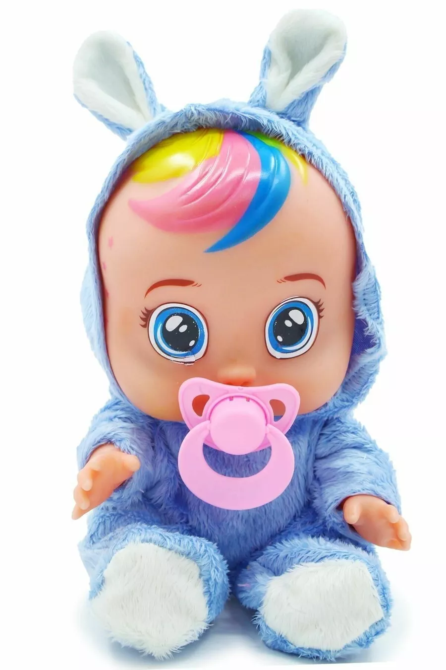 Bébé en viande qui pleure et parle avec une combinaison bleue, mon bébé qui parle  cm