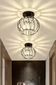 Plafonnier Lustre Bella Luce Modèle Noir en Métal avec Cristaux pour Salon, Cuisine, Chambre et Séjour