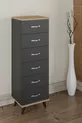Commode Belinda à 6 tiroirs Gris anthracite