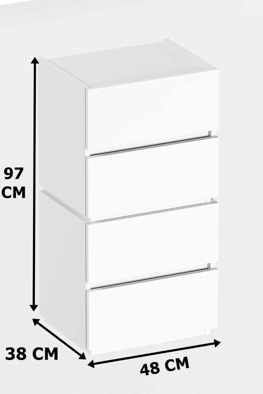 Commode Galata 4 tiroirs en similicuir anthracite pour chambre à coucher ou chambre de bébé