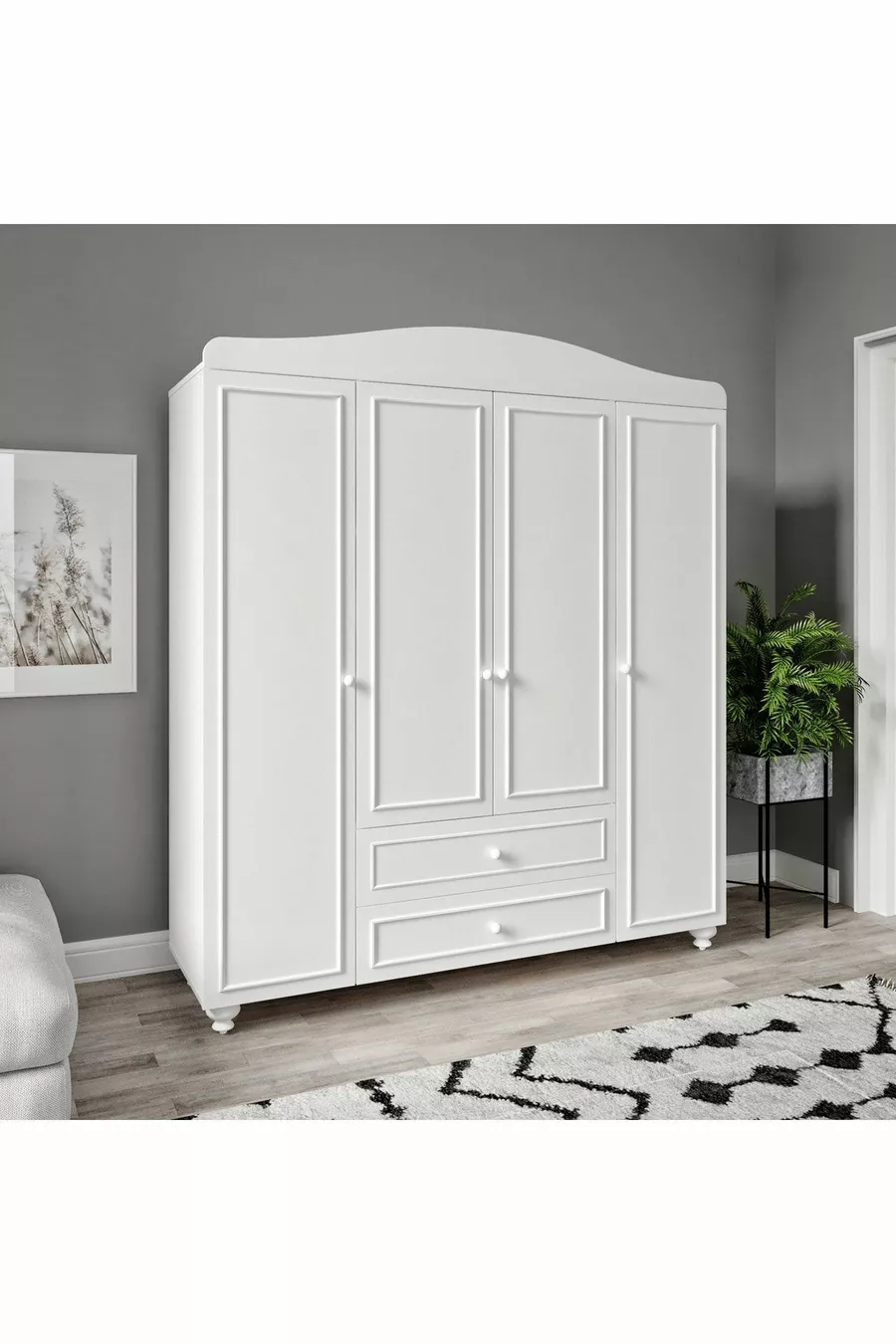 Armoire/penderie Sandy 4 portes (% MDF)