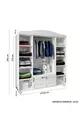 Armoire/penderie Sandy 4 portes (% MDF)