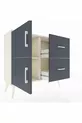 Commode Arges avec une étagère, 2 tiroirs et 2 portes, Pierre de lune-Anthracite