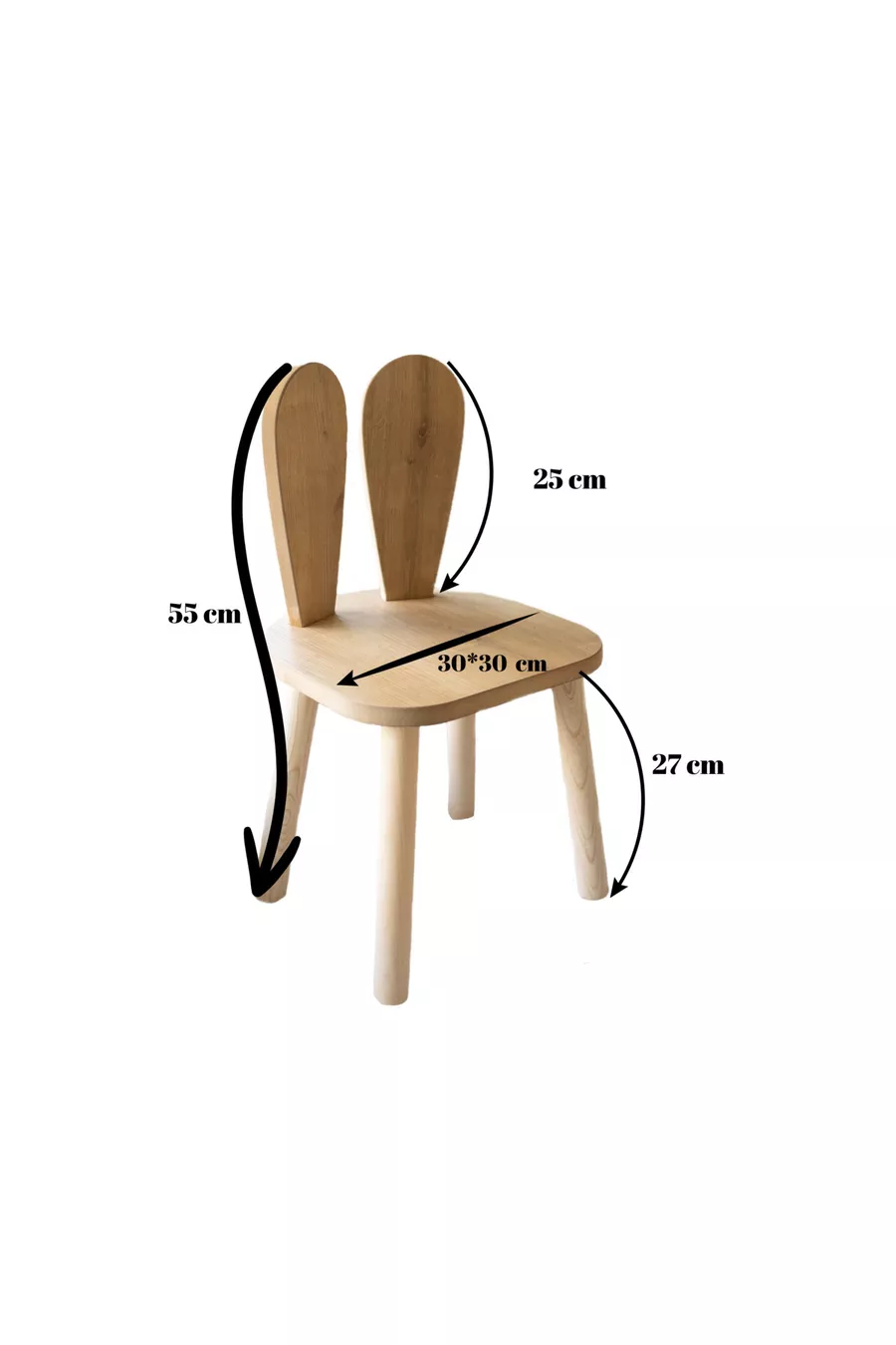 Chaise Montessori pour enfant Bunny, 1 pièce, couleur marron