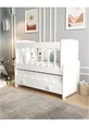 Berceau à tiroirs blanc avec balançoire pour maman, cadeau avec matelas