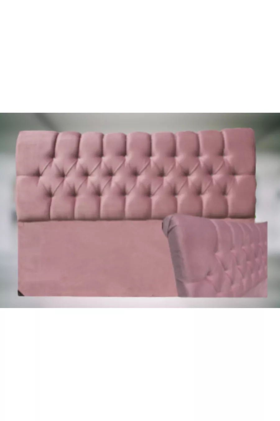 Tête de lit Alc Vénus en velours rose matelassé pour lit double