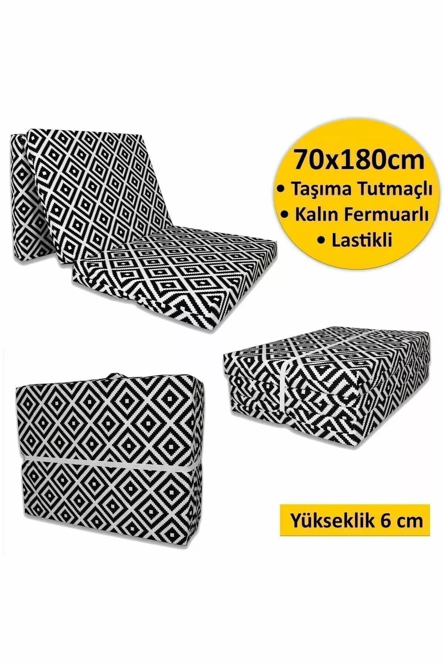 Coussin de lit en mousse pliable cm Noir Pyramide