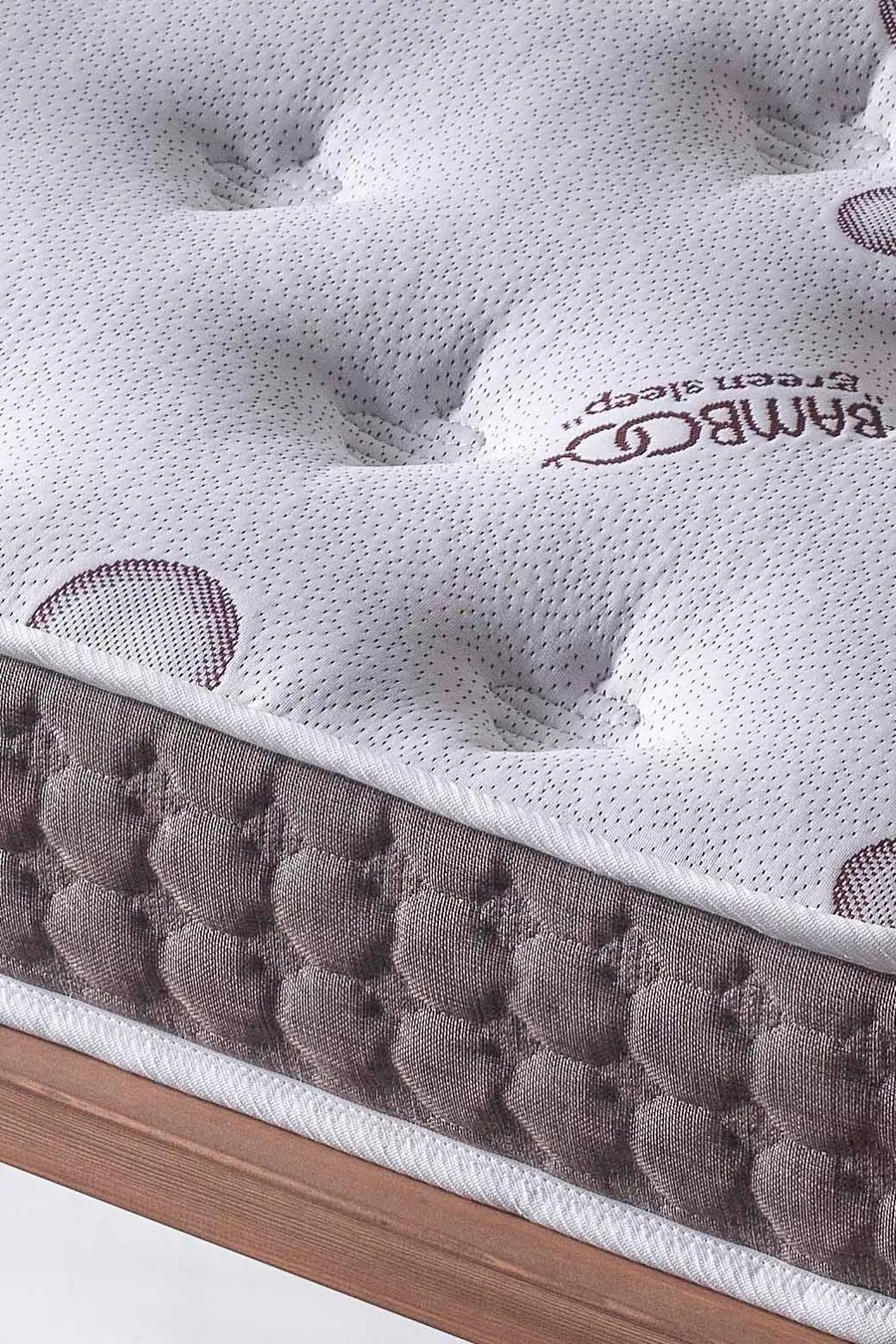 Lit Bamboo Park, Lit pour bébé, Lit de berceau, avec mousse orthopédique et tissu tricoté - Cm
