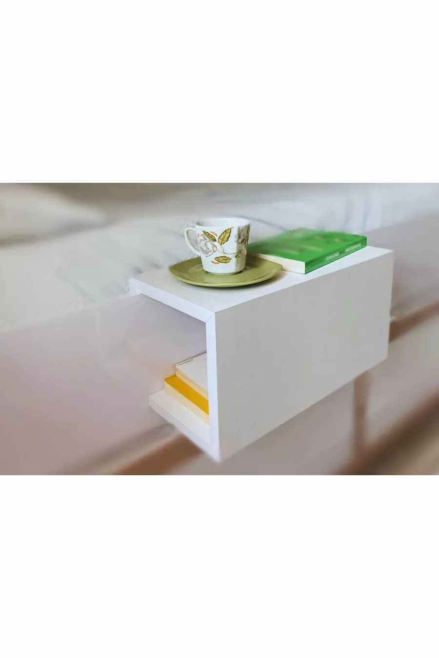 Étagère de chevet volante blanche
