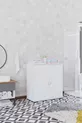 Armoire à 4 compartiments, penderie, armoire à vêtements, armoire à pulls, armoire à habits, armoire à chemises, blanche