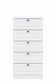 Commode Terra 5 tiroirs, Linge de lit Chambre à coucher Chambre de bébé Blanc