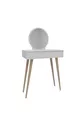 Table de maquillage avec miroir et tiroirs sur pieds en bois Siena, Blanc - Siena
