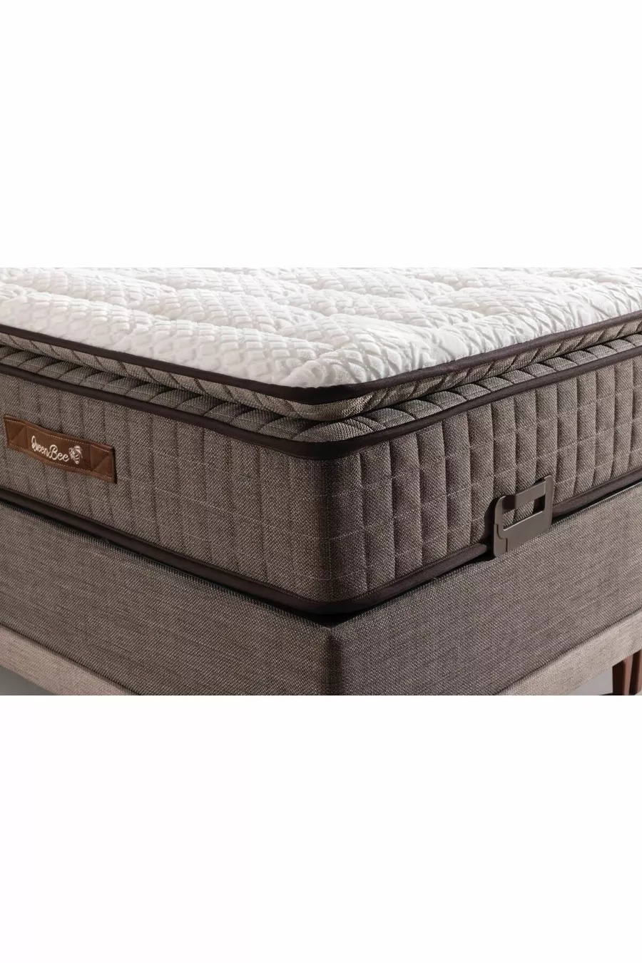 Lit Rollpack Orthopédique à Ressorts avec Peluche Napol et Dessus en Éponge Marron
