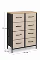 Commode à 8 tiroirs Organisateur de chambre à coucher Tiroirs en cuir Organisateur de chambre d'enfant