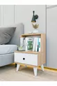 Table de chevet blanche brillante Marbella avec tiroirs et étagères pour chambre à coucher