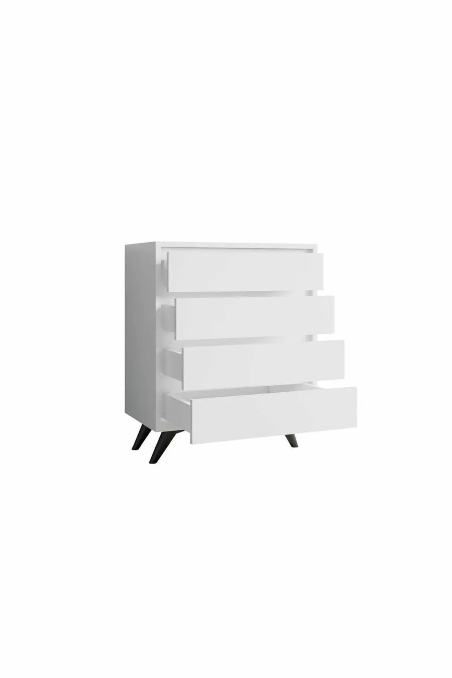 Commode Suvera à 4 tiroirs Blanc