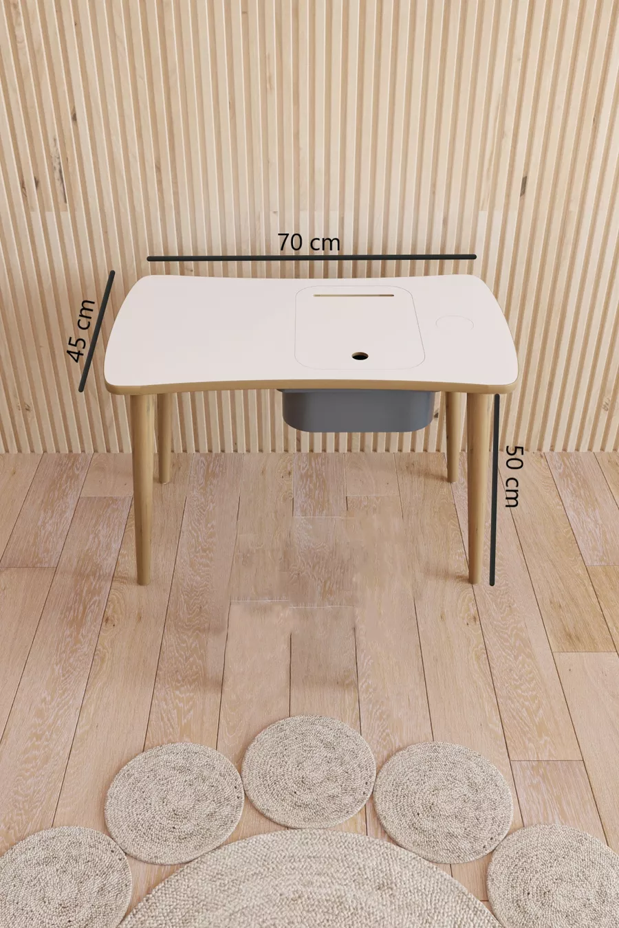 Bureau d'activité Montessori avec un seul tiroir