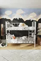 Lit Superposé et Lit Simple en Métal pour Enfants Bella Chambre d'Enfant Blanc