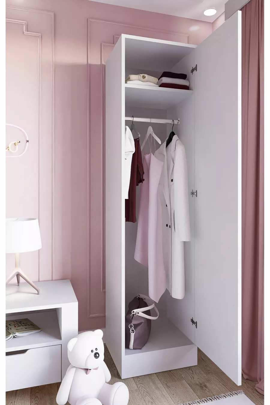 Armoire à vêtements Daisy  cm Blanche à une porte