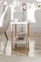 Table d'appoint latérale à 2 étagères avec large porte-journaux, bibliothèque, support pour fleurs, table de chevet, table de chevet polyvalente
