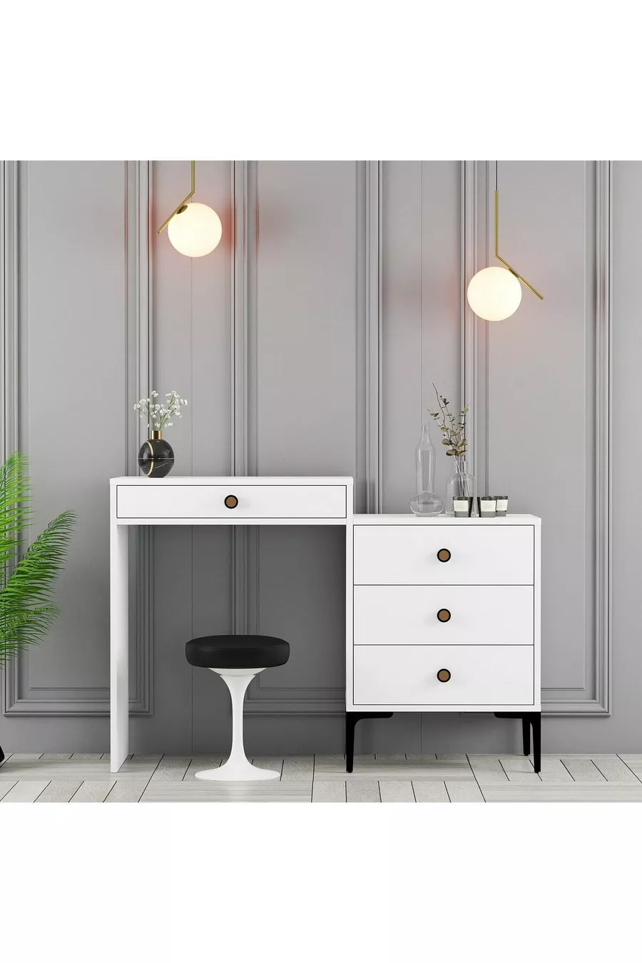 Commode de Maquillage Variant Lisbonne - Blanc