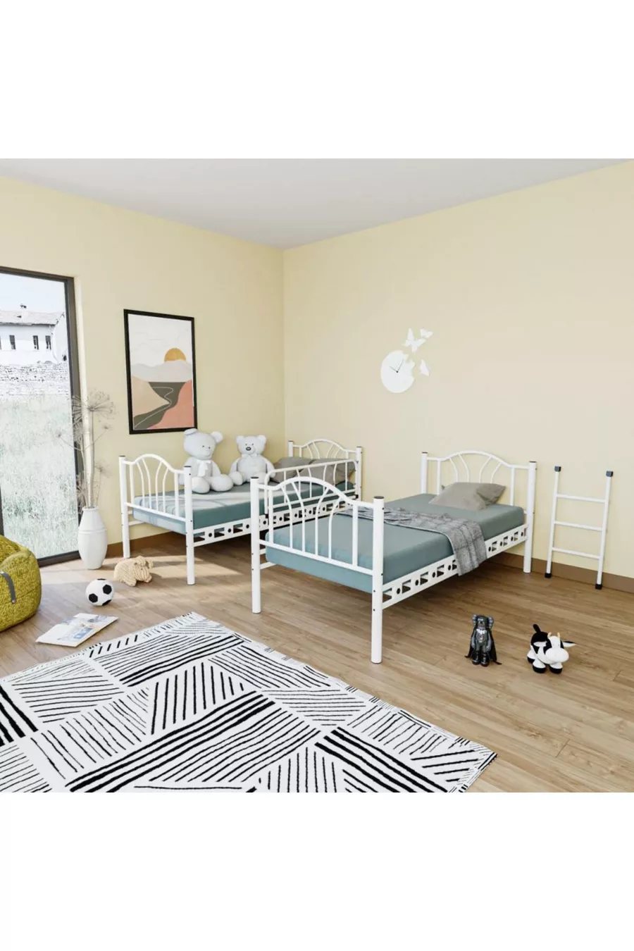 Lit superposé en métal pour chambre d'enfant