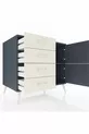 Commode Kronos à une étagère, 4 tiroirs, 2 portes Anthracite-Anthracite/Pierre de lune