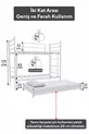 Lit superposé Trend avec couchette, compatible pour 3 personnes, lit en métal blanc