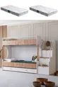 Lit superposé Ranza, noix Vita Bohem avec tiroirs + 2 matelas Comfort