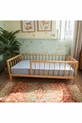 Lit pour enfant rond à lattes en bois massif naturel sur pieds, dimensions cm X cm