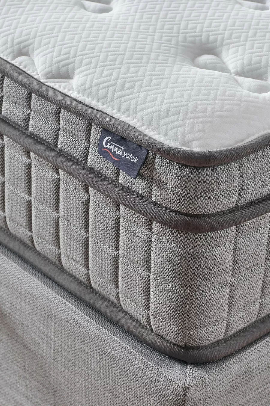 Ensemble 3 pièces Melisa : Sommier coffre une place + Matelas viscoélastique orthopédique antibactérien complet + Tête de lit