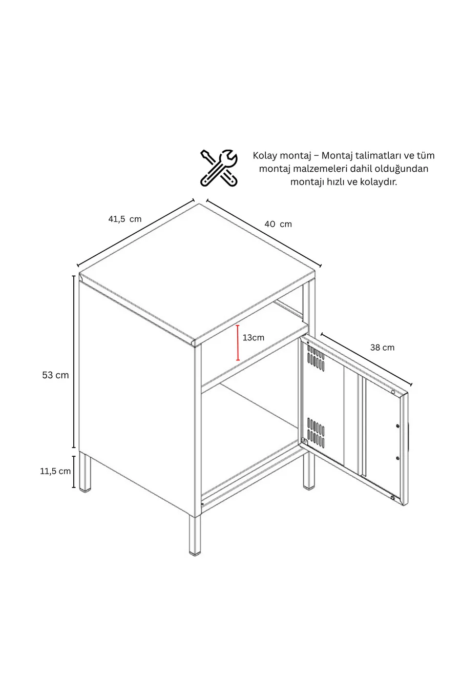 Commode Pera avec étagères ouvertes, 5 x x cm - Disponible en 9 couleurs