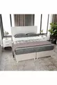 Ensemble de chambre à coucher complet en MDF avec 6 portes, blanc, avec sommier Paris