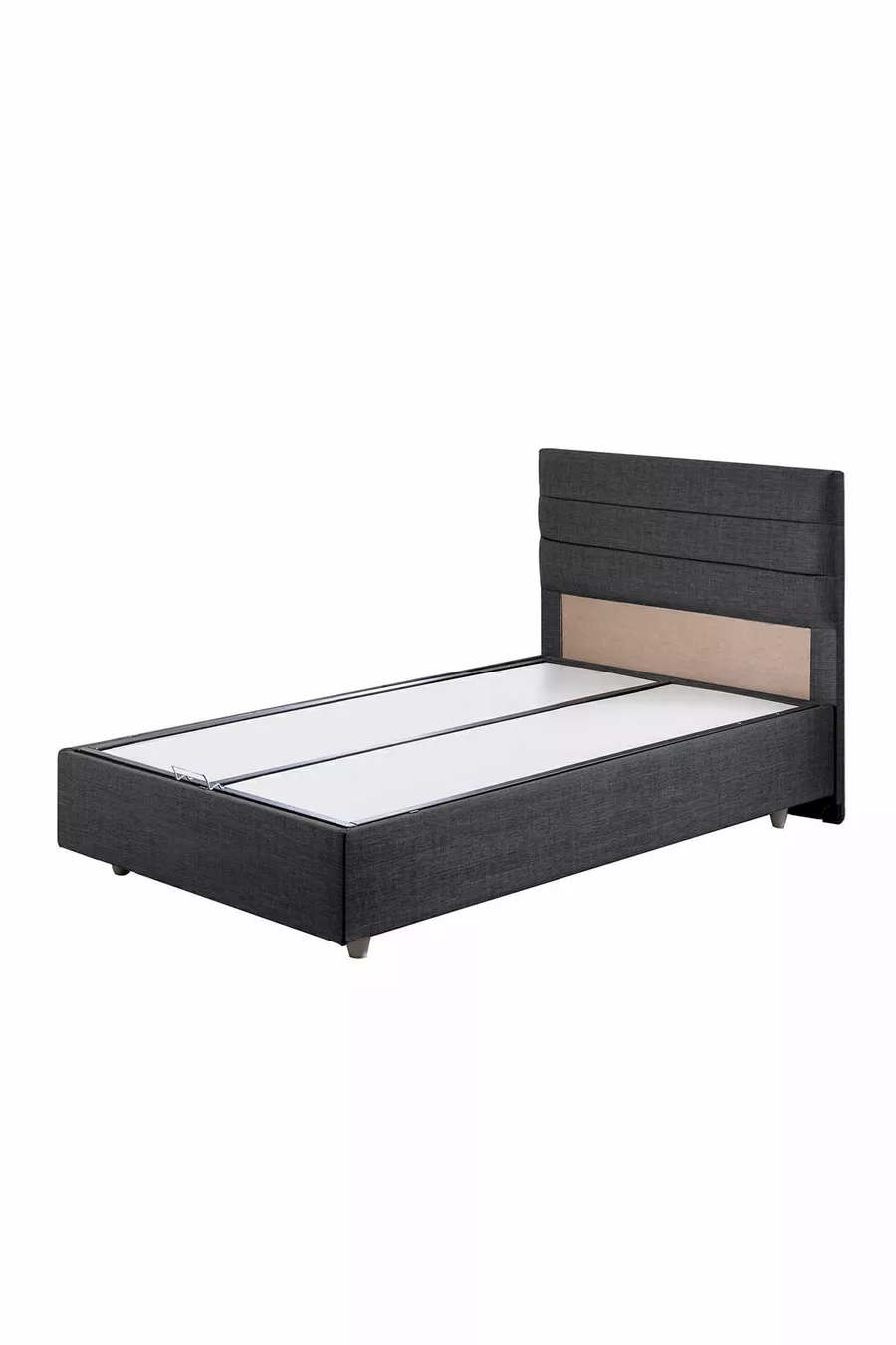 Ensemble Lit Simple Sofia avec Tête de Lit et Sommier Double Anthracite